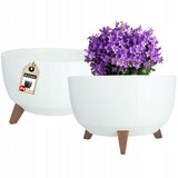 KADAX cvetlični lonec, sadilnik, pokrov, noge, vložek, stojalo za rože, 40 cm, bel, okrogel, 2 kosa., (5000350799) | Shoptok.si