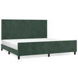  The Living Store Posteljni okvir z vzglavjem temno zelen 200x200 cm žamet - Posteljni Okvir Z Vzglavjem, (21489888) | Shoptok.si