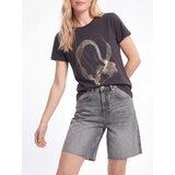 Reserved Pamučna majica s printom - tamnosivo | shoptok.hr