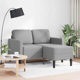  Dvosjed s ležaljkom L-oblika svijetlo siva 125 cm tkanina | shoptok.hr