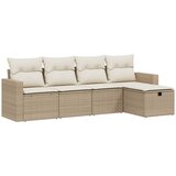  5-dijelni vrtni set sofa s jastucima bež od poliratana | shoptok.hr