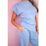 Kesi Włoski Set asymmetrical blouse + pants blue | Shoptok.si