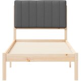  Krevetni okvir s tapiciranim uzglavljem Tamno siva 80 x 200 cm | shoptok.hr