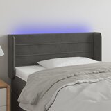 LED uzglavlje tamnosiv 93x16x78/88 cm baršunasto | shoptok.hr