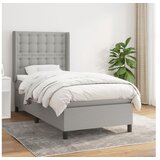  Krevet s oprugama i madracem svjetlosivi 100x200 cm od tkanine | shoptok.hr