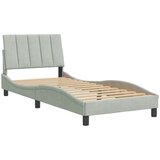  Posteljni okvir z vzglavjem svetlo siv 80x200 cm žamet, (21081877) | Shoptok.si