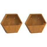 vidaXL Stensko cvetlično korito 2 kosa rjasto corten jeklo 46x10x40 cm, (20981282) Cene