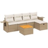 vidaXL 6-dijelni set vrtnih sofa s jastucima bež od poliratana | shoptok.hr