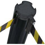  Stebrič s trakom, iz umetne mase, maks. izvlek traku 3700 mm, stebrič črn, trak rdeč / bel | Shoptok.si