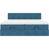 vidaXL Otomanski posteljni okvir z vzmetnicami moder 180x200cm žamet | Shoptok.si
