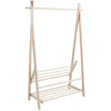 Stalak za odjeću od masivnog bora u svijetloj prirodnoj boji 100x150x41 cm Cole –