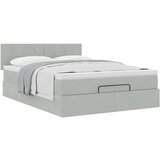  Otomanski krevet s madracem svijetlosivi 140x190 cm baršunasti | shoptok.hr
