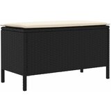  Vrtni otoman s jastukom Crna i Krema 80 x 38 x 45 cm PE ratan | Eponuda.com