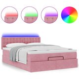  Otomanski krevet s madracem&LED ružičasti 140x190 cm baršunasti | Eponuda.com