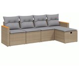  5-dijelni set vrtnih sofa s jastucima bež od poliratana | shoptok.hr