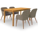  5-dijelni vrtni blagovaonski set smeđi | shoptok.hr