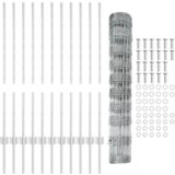 vidaXL Ograje Posts 22 kos U-kanal 100 cm Pocinkano jeklo | Shoptok.si