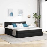  Krevet s od storage s madracem Crna 180 x 200 cm Lažna koža | shoptok.hr