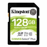 Kingston 128GB, sd canvas select plus, 100MB/s read, 85MB/s write, uhs-i, U3, V30 cene