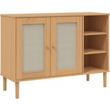  The Living Store Komoda SENJA videz ratana rjava 112x40x80 cm trdna borovina - Komoda, (21454722) | Shoptok.si