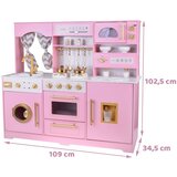  Velika interaktivna drvena kuhinja s glamuroznim zlatnim dodacima i aparatom za kavu ZA5933 | shoptok.hr