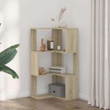 vidaXL Kutni regal za knjige 3 razine boja hrasta 50x50x102 cm drveni | shoptok.hr