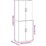  Kabineti 2 kosa Črna Oreh 69,5x34x180 cm Inženirski les | Shoptok.si