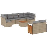  10-dijelni set vrtnih sofa s jastucima bež od poliratana | shoptok.hr