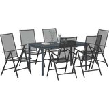  Vrtni set za objed 7 pcs Antracit Čelik s prahom | Eponuda.com