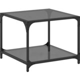 Furnova Klubska mizica s črno stekleno površino 50x50x40 cm jeklo, (21915330) | Shoptok.si