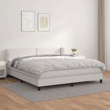  Box spring postelja z vzmetnico bel 160x200 cm umetno usnje, (20901694) | Shoptok.si