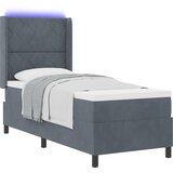 vidaXL spring krevet Tamno siva 80 x 200 cm Baršun - Tamno siva 80 x 200 cm Dizajn s rombovima | shoptok.hr