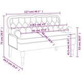 vidaXL Klupa s naslonom boja vina 119,5 x 64,5 x 75 cm baršunasta | shoptok.hr