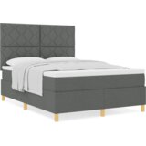 Postelja z vzmetnico z vzglavjem Temno siva 160 x 200 cm blago, (5000126178) | Shoptok.si
