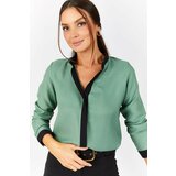 armonika Women's Turquoise Shirt with Stripe Front Cene