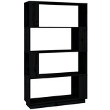 Maison Chic Knjižna omara - Knjižni regal črna 80x25x132 cm trdna borovina, (21723226) Cene