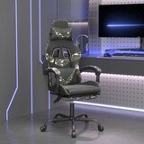  Igraća stolica s osloncem za noge crno-maskirna od umjetne kože Šarena | shoptok.hr