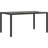  5-dijelni vrtni blagovaonski set s jastucima poliratan i staklo Crna 150 x 90 x 75 cm | shoptok.hr