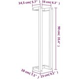 vidaXL Stalak za ručnike bijeli 23x18x90 cm od masivne borovine | shoptok.hr