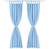 Furnova Zavese iz mikro satena 2 kosa z zankami 140x225 cm turkizne, (21917518) | Shoptok.si