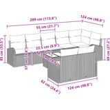 vidaXL set od 9 komada garniture za vrt s jastučićima smeđa poli ratan | shoptok.hr