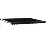vidaXL Avtomatska retraktibilna tenda Črna 450x300 cm, Zamenjava tkanine za tenda 4.5x3 m okvir Črna | Shoptok.si