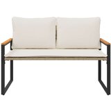  Klupa s jastukom Bež i krem bijela 115 x 65 x 72 cm Ratan | shoptok.hr