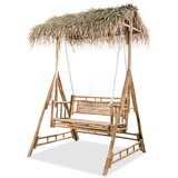 The Living Store Gugalnica za 2 osebi s palmovimi listi bambus 202 cm - Gugalnica, (21494072) | Shoptok.si