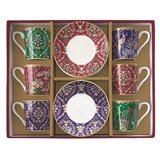 Easy Life Set skodelica za črno kavo s podstavkom Eclectic Chic 100ml / 6kos / porcelan, les, (5000199448) Cene