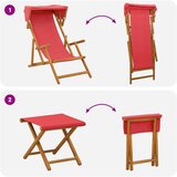  Ležaljka 4 pcs 3 Pozicija Čvrsto drvo eukaliptusa Crvena | shoptok.hr