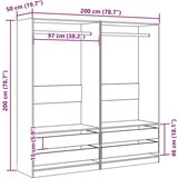  Ormar boja staro drvo 100 x 50 x 200 cm od konstruiranog drva | shoptok.hr