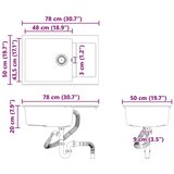  Umivalnica Bež 780 x 500 mm 80% Kvarc in 20% Smola - - Bež - 18.45 - 780 x 500 mm - 2025-vidaXL-Uvoz_2 | Shoptok.si