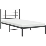  Metalni okvir za krevet s uzglavljem crni 107x203 cm | shoptok.hr