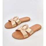 D/CEO marka niezdefiniowana Golden sandals with embroidered strap Fargiza | Shoptok.si
